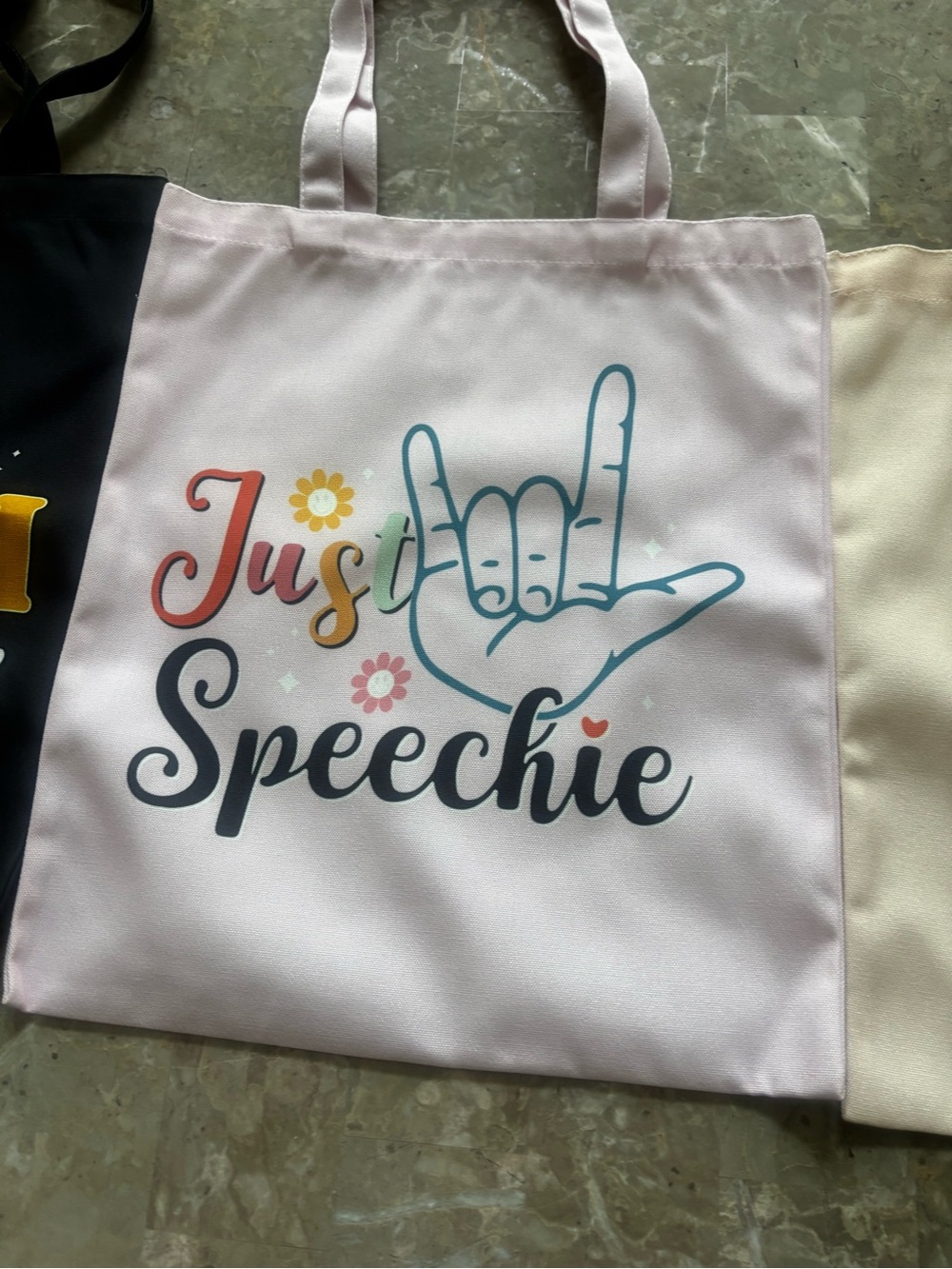 Bundle of 6️⃣ Speech Therapy Cotton Tote Bags - Picture 3 of 7